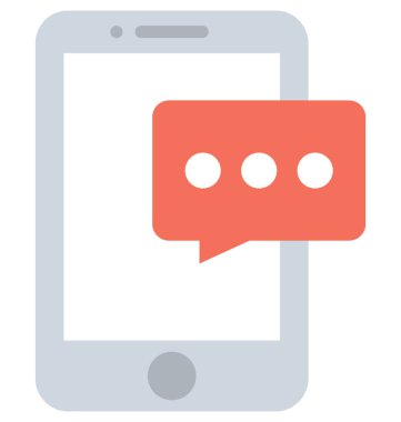 Mobil sohbet düz vektör simgesi