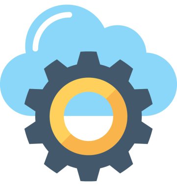 Bulut ayarları düz vektör simgesi