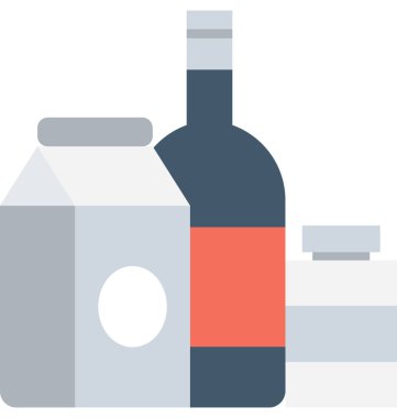 İçecekler düz vektör simgesi