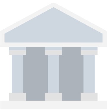 bank düz vektör simgesi
