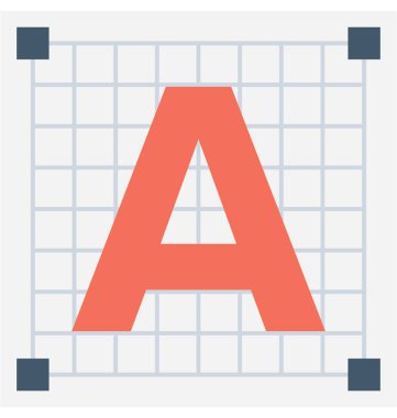 Yazı tipi belge düz vektör simgesi