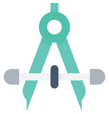 Geometrik pusula düz vektör simgesi