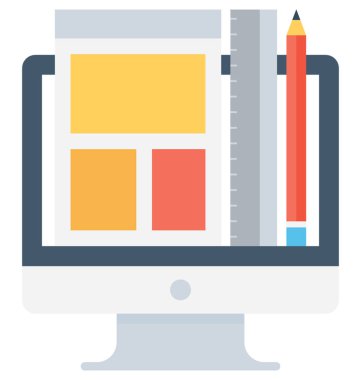 Web tasarımı düz vektör simgesi