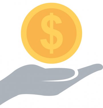 Ödeme düz vektör simgesi