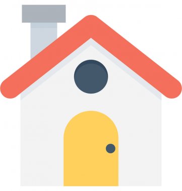 ev düz vektör simgesi