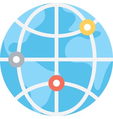 genel ağ düz vektör simgesi