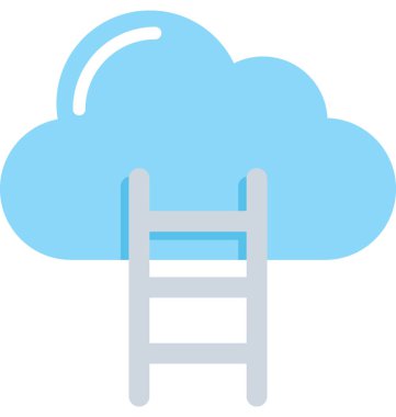 Bulut hesaplama düz vektör simgesi