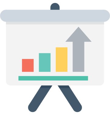 Grafik sunum düz vektör simgesi