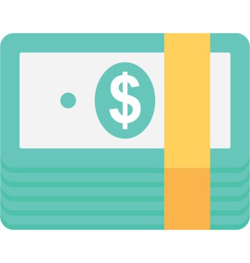 Dolar düz vektör simgesi