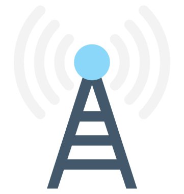 WiFi kule düz vektör simgesi