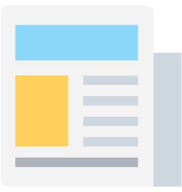 Gazete düz vektör simgesi