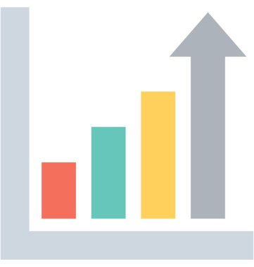 Çubuk grafik düz vektör simgesi