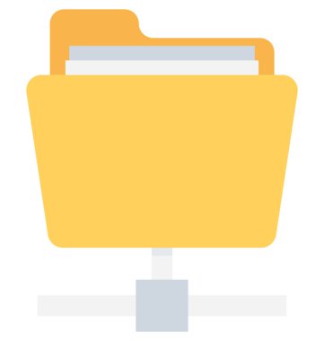 Ağ klasör düz vektör simgesi