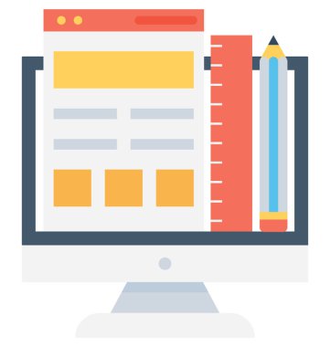 Web düzen düz vektör simgesi