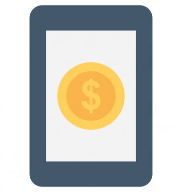 mobil bankacılık düz vektör simgesi