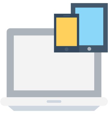 Duyarlı cihazlar düz vektör simgesi