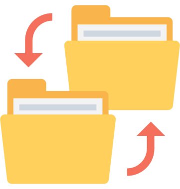 Kopya klasör düz vektör simgesi