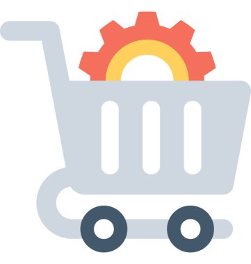 alışveriş sepeti düz vektör simgesi