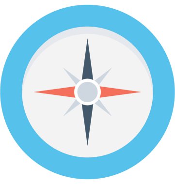 pusula düz vektör simgesi