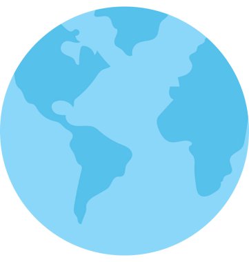 Dünya harita düz vektör simgesi