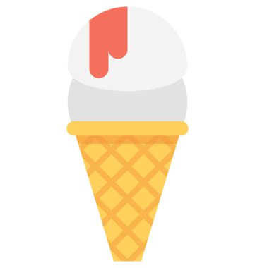 Buz koni düz vektör simgesi