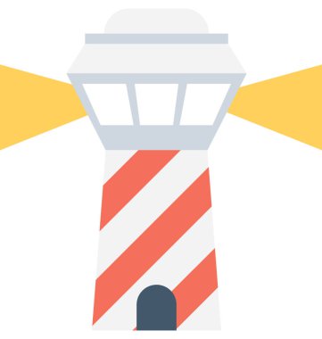 Deniz feneri düz vektör simgesi