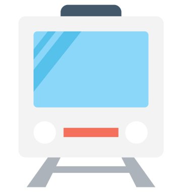 Tramvay düz vektör simgesi