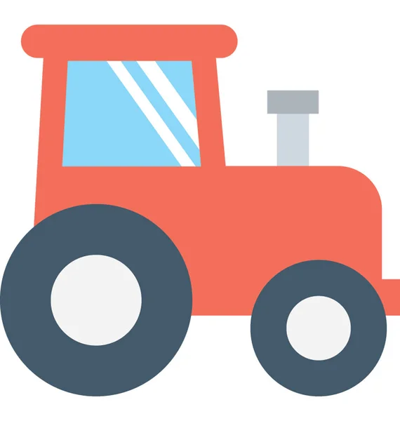 Tractor Flat Vector Icon — Stock Vector