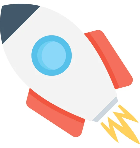 Rocket Flat Vector Icon — Stock Vector