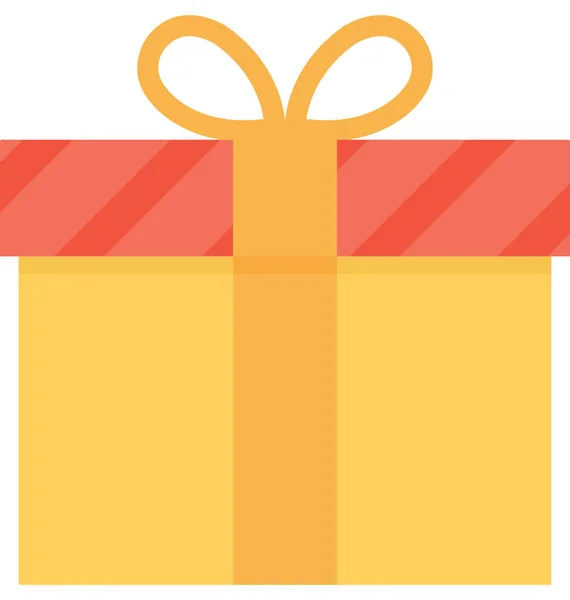 Gift Box Flat Vector Icon — Stock Vector