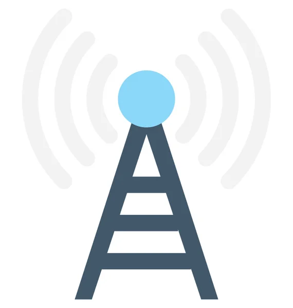 Wifi Tower Flat Vektorové Ikony — Stockový vektor