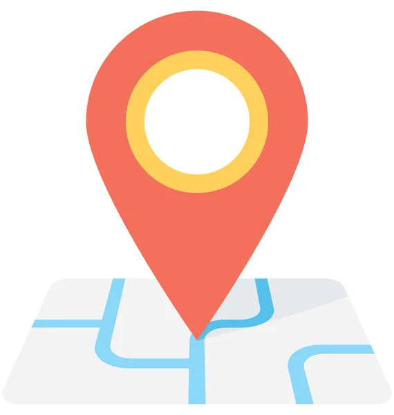 Map Locator Flat Vector Icon — Stock Vector