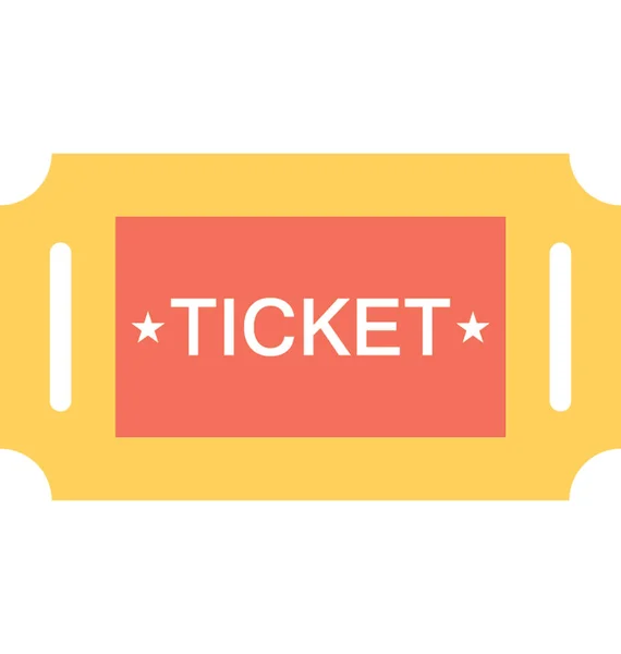 Ticket Icône Vectorielle Plate — Image vectorielle