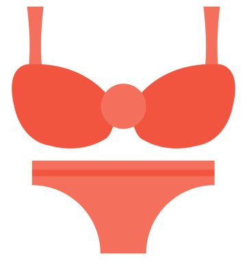 Bikini düz vektör simgesi