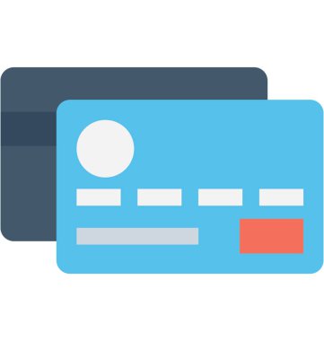 Kredi kartı düz vektör simgesi