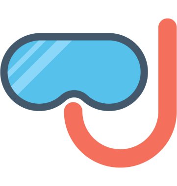 Dalış maske düz vektör simgesi