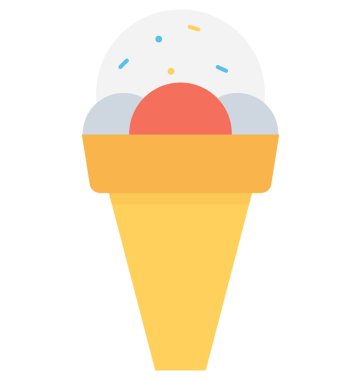 Buz koni düz vektör simgesi