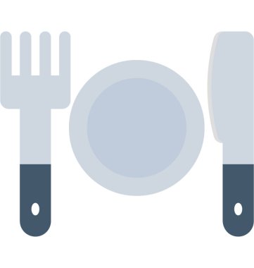 Yemek düz vektör simgesi
