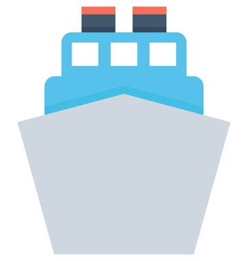 Gemi Düz Vektör Simgesi