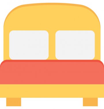 Yatak odası düz vektör simgesi