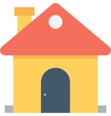 Kulübe düz vektör simgesi