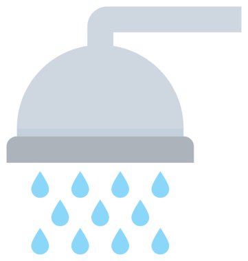 Duş düz vektör simgesi