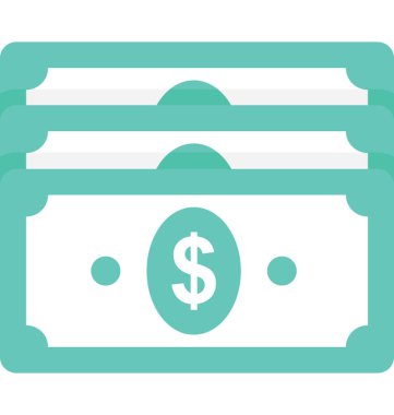 Dolar düz vektör simgesi