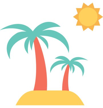 Palmiye ağacı düz vektör simgesi