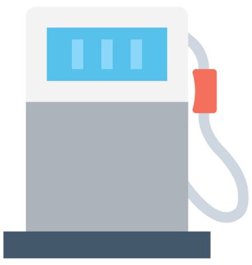 Yakıt istasyonu düz vektör simgesi