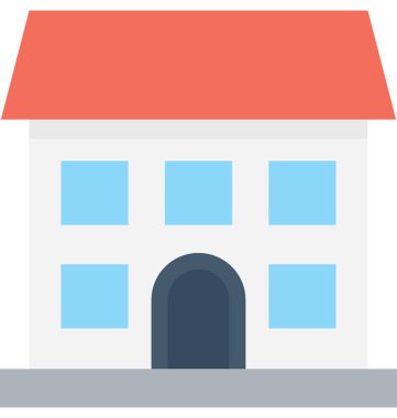 Villa düz vektör simgesi