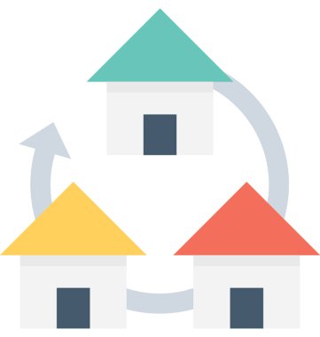 Konut alanı düz vektör simgesi