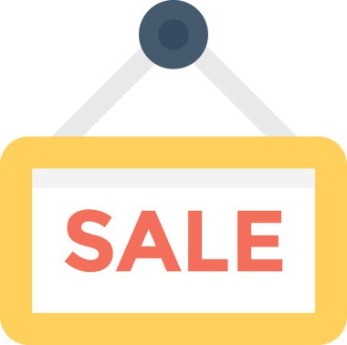 Satılık işareti düz vektör simgesi