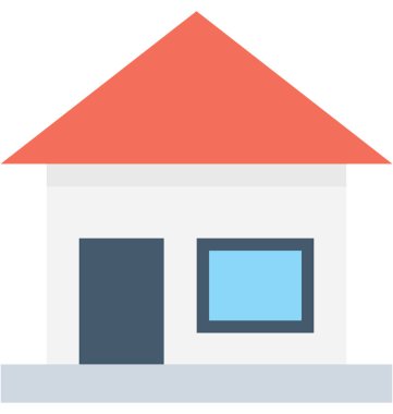 ev düz vektör simgesi