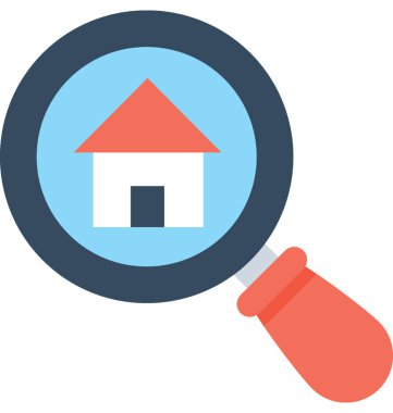 Ev arama düz vektör simgesi